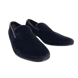 NEW Steve Madden Laight Black Velvet Slip On Loafer Formal Dress Shoes Mens 10.5